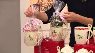 Lenox S/2 Holiday Naughty or Nice Mug Set with Spoons with David Venable