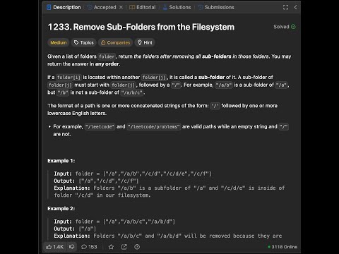 Python | Remove Sub-Folders from the Filesystem | Leetcode 1233 | Dr Fang