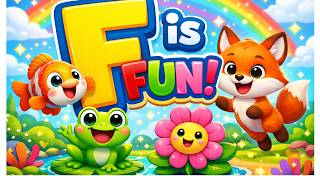 Letter F Song For Kids F Is Fun Fish, Frog & Fox Alphabet Learning Abc Phonics