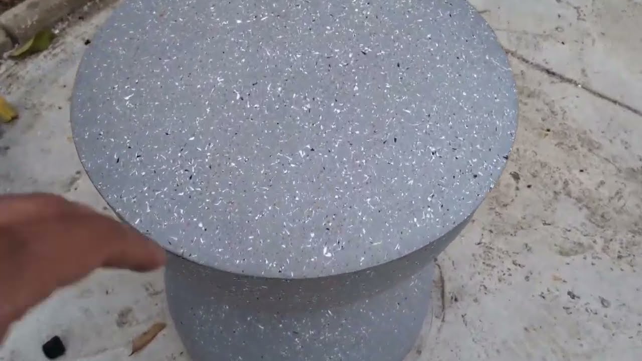 glitzhome Outdoor Side Tables, Patio Sturdy Faux Terrazzo Decorative Garden Stool Plant Table Review