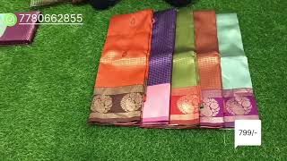 ##trending vintage chex pattu sarees ##799/-##
