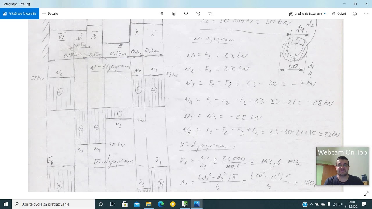 Tehnička mehanika 2.b - ANALIZA DZ - Vlak - tlak