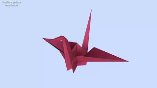 Fold Origami Crane Virtual 3D