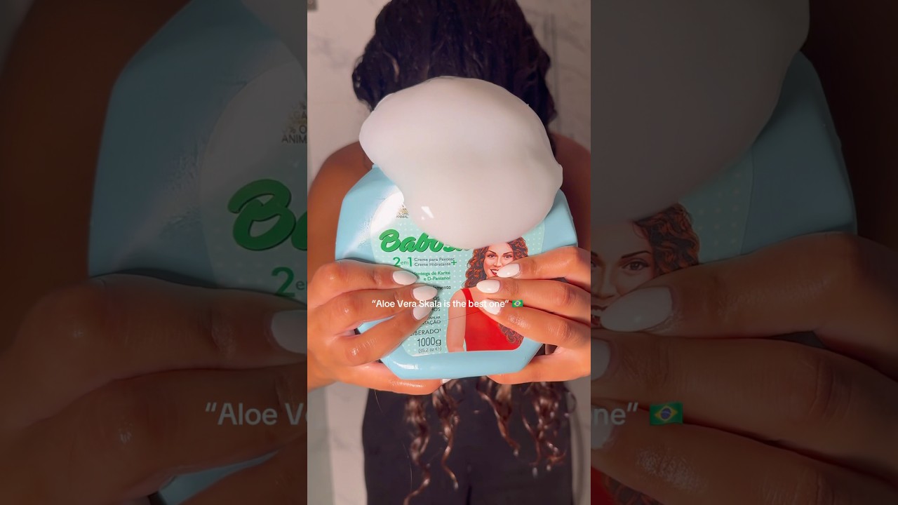 Aloe Vera Skala. Testing that theory 🇧🇷 #brasil #brasilhaircare #skala #curlyhair #aloeveraskala
