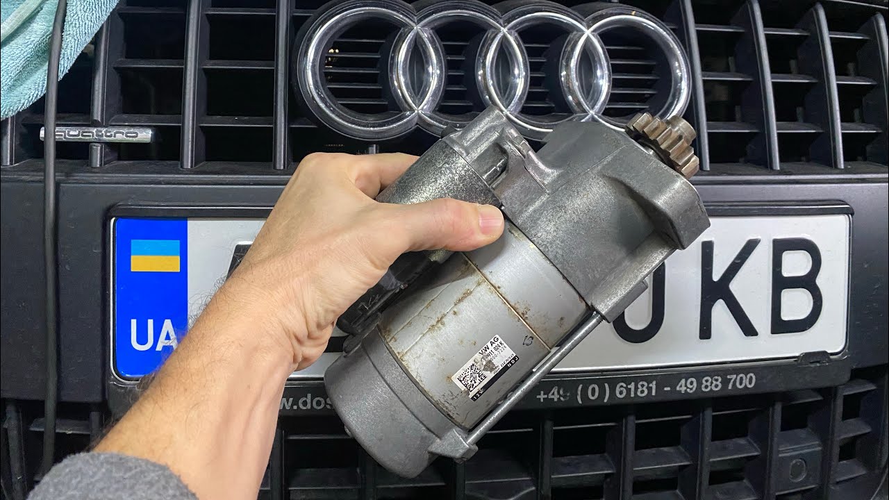 Снимаю Стартер Audi Q7 3.0 тди 2014 год Как снять стартер в домашних условиях без ПОДЁМНИКА !