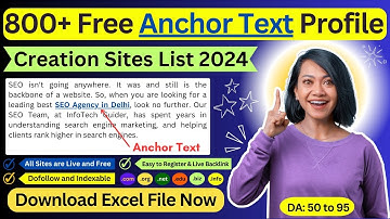 Top 800+ Dofollow Anchor Text Profile Creation Sites List 2024 - (High DA & PA Link Building Sites)