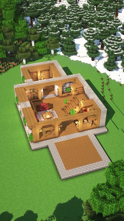 Minecraft Starter Cabin House 🏡 Download & build in your own world with 3D guide Link in my profile