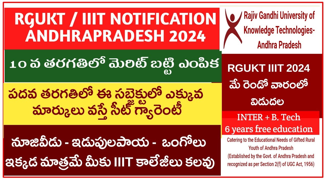 AP IIIT notification 2024 ||ap iiit admissions 2024 latest news|| ap rgukt iiit notification 2024