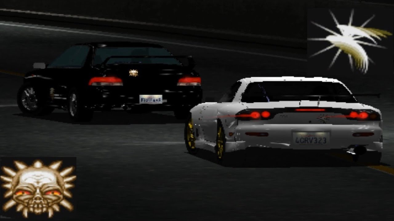 White Charisma (Phantom) versus Stock Impreza. Legendary Racer vs