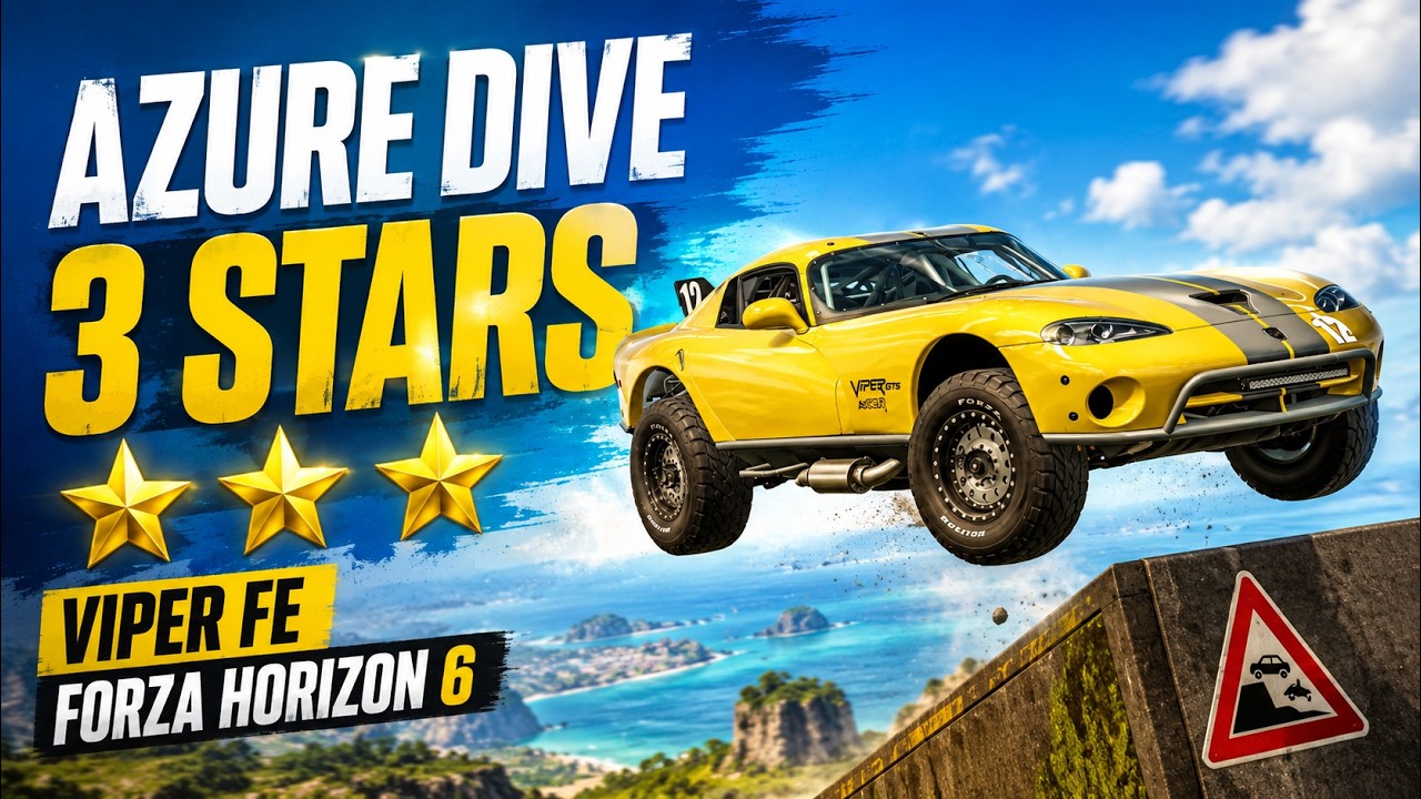 Forza Horizon 6 Azure Dive Danger Sign 3 Stars! 1999 Dodge Viper