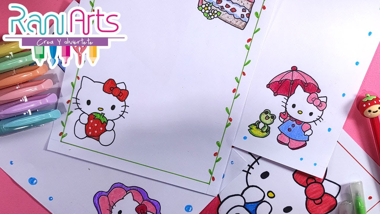 Haz hojas decoradas y portada HELLO KITTY - DIY - thptnganamst.edu.vn