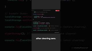 How to Clear All localStorage Data in JavaScript | Quick Tip #shorts #shortsfeed