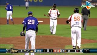 20140530 爆米花 崇越vs威達 8下 面對迎面而來的好襲「棒」威達投手驚險閃過