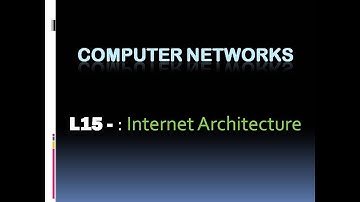 Computer Networks - L15  Internet Architecture (KTU BTech CSE , CS306, CST286)