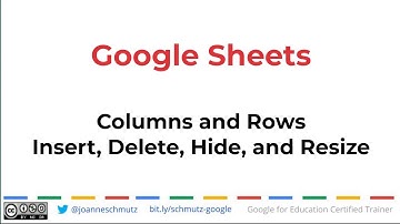 Google Sheets - Columns and Rows - Insert, Delete, Hide and Resize