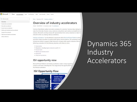 Dynamics 365 Industry Accelerators Overview