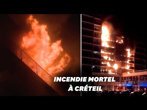 Les images de l'incendie d'un immeuble jouxtant l'hôpital Henri-Mondor de Créteil