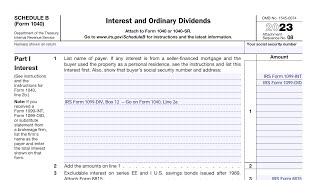 What forms do you need when filing Schedule B with your tax return?