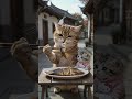Watch this AI feline savor every bite #AIcats #foodie #shorts
