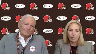 Cleveland Browns owners Jimmy & Dee Haslam meet with the media for the NFL Draft
