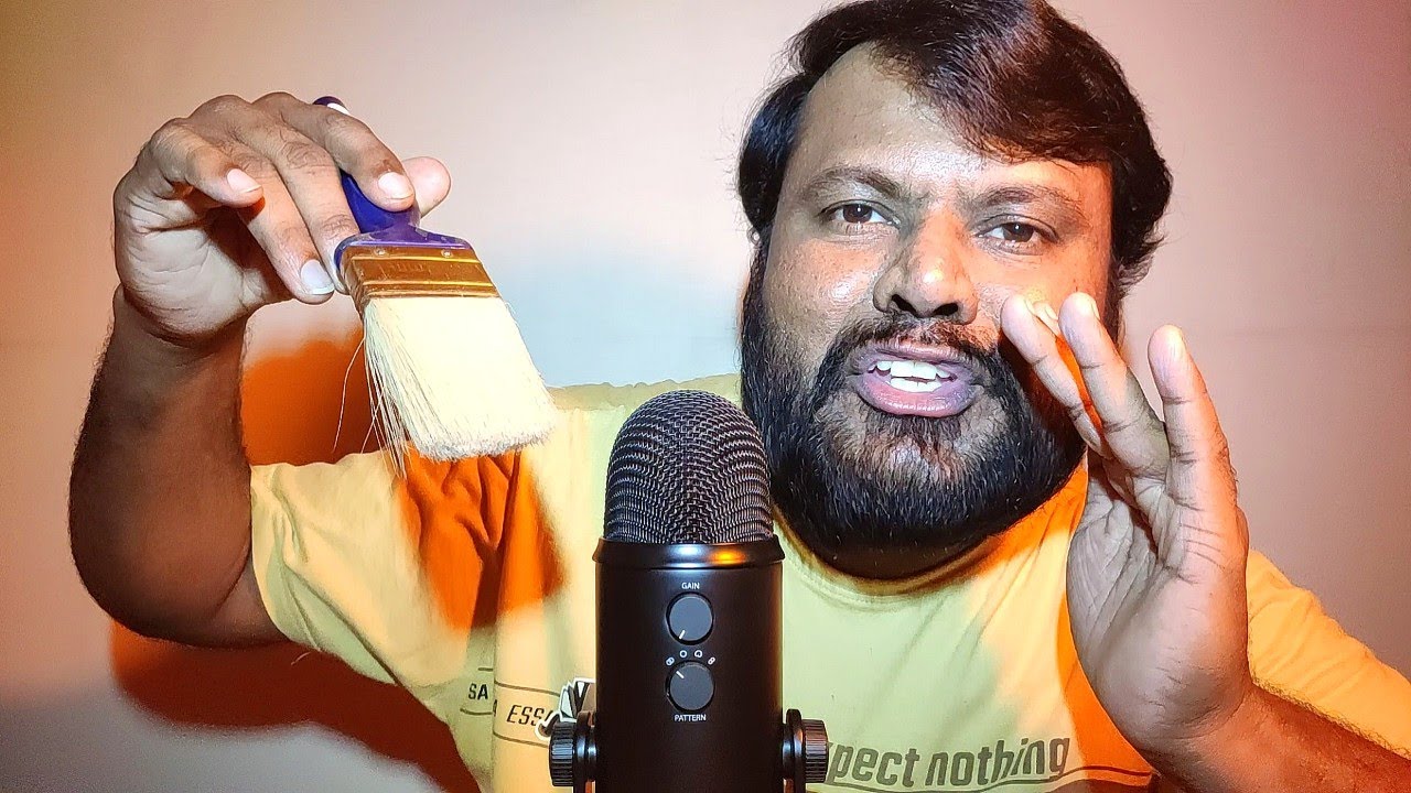 ASMR mic brushing and mouth sounds