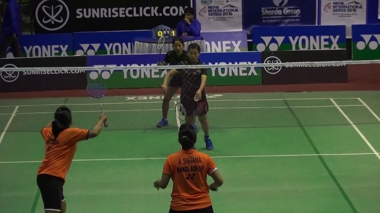 Shova Gauchan & Anu Rai Nepal vs Aktar Shapla & Alina Sultana Bangladesh, International Badminton