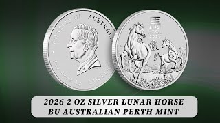 2026 2 oz Silver Lunar Horse BU Australian Perth Mint