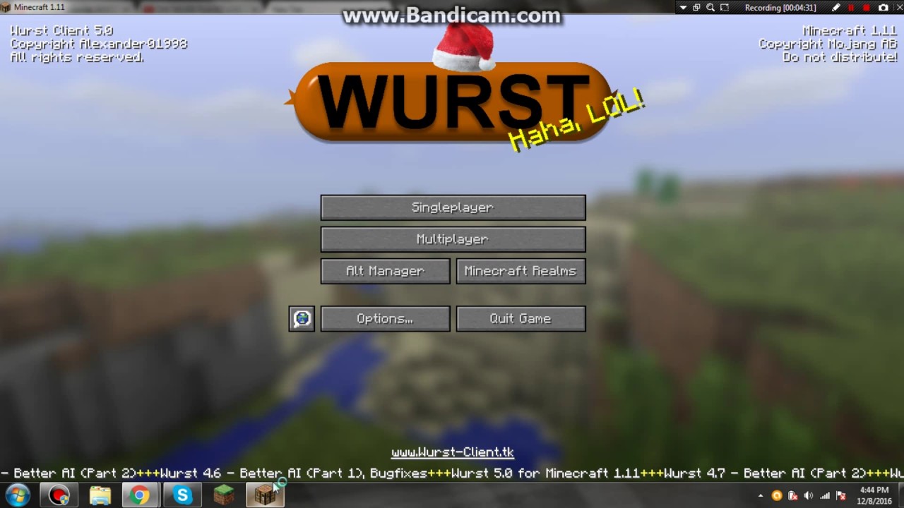 wurst hack client 1.8.4