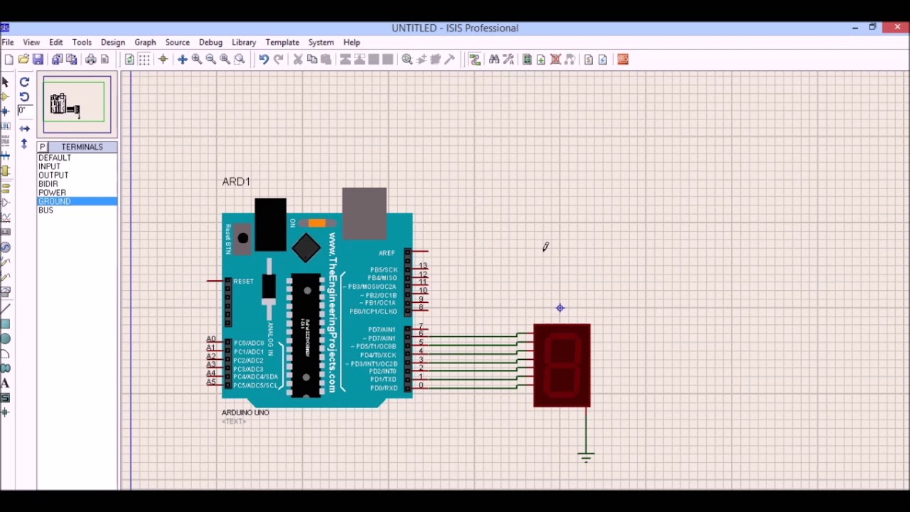7 Segment with Arduino using Proteus - YouTube