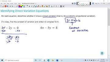 Identifying Direct Variation Equations