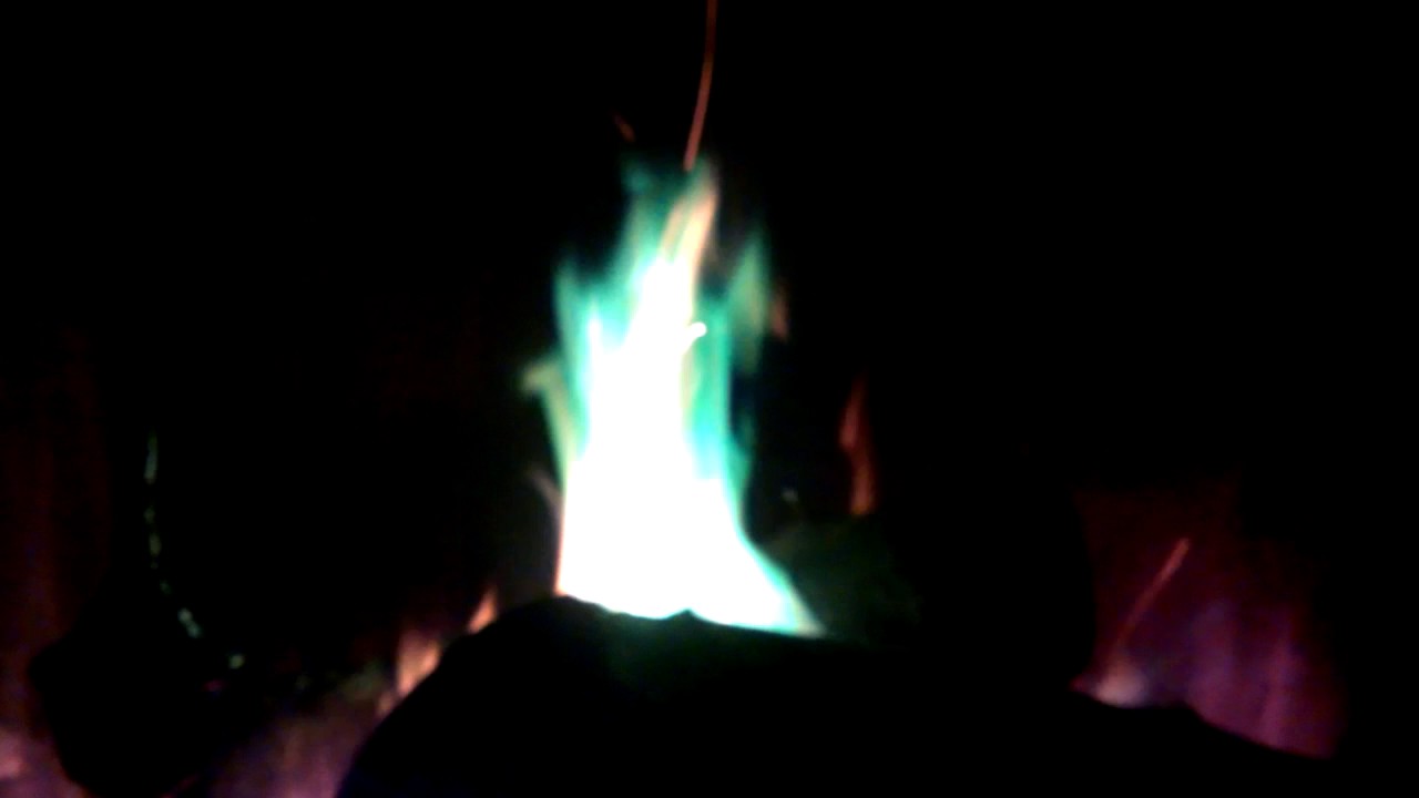 Beautiful green flames in fireplace burning copper wire! YouTube