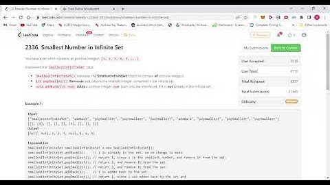 Leetcode Weekly contest 301 Smallest Number in Infinite Set