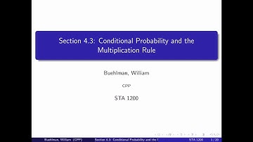 Section 4.3 Conditional Probability and the Multiplication Rule