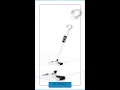 White Cordless Vacuum and Mop Combo - 6kPa Suction, 2000mAh Battery, 180° Flexible Floor Brush, W...