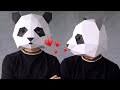 How to make panda mask  low poly panda mask  papercraft mask template and animal mask by 3dfancy