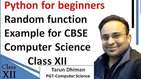 Random function example Python Class 12th CBSE