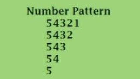 Number Pattern in Java- 3