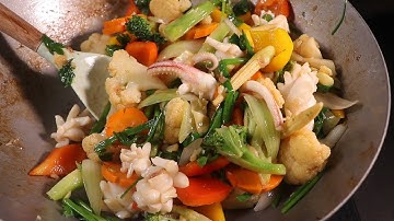 Cách làm Mực Xào Thập Cẩm giòn ngon - Công thức pha Sốt Xào | Squid Recipe