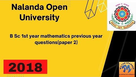 NOU BSc mathematics part 1 previous year questions solutions (paper 2)