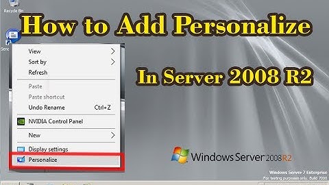 How to Add Personalize on server 2008 R2