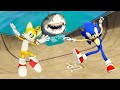 GTA 5 Sonic vs Tails Water Ragdolls & Fails Ep.2 [Euphoria Physics / Flooded Los Santos]