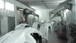 Robotic bell gun bumper coating