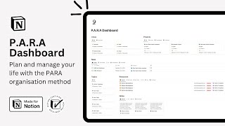 PARA Dashboard  FREE Second Brain Notion Template