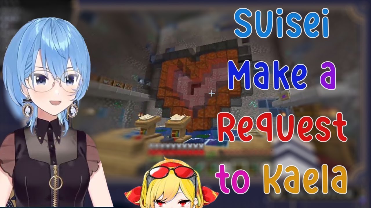 Suisei Read some Indonesian Words and Make a Lyric for Kaela in Minecraft!!!!