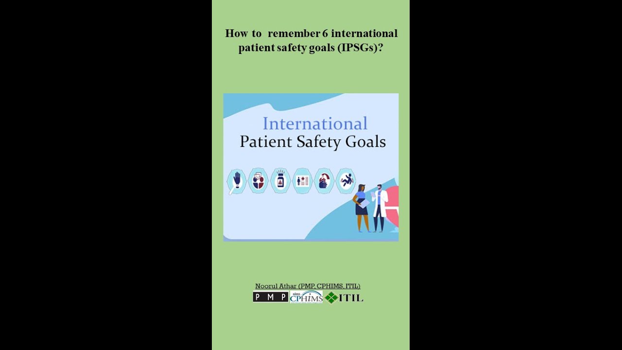 6 International Patient Safety Goals (6 IPSGs) JCI Shorts YouTube