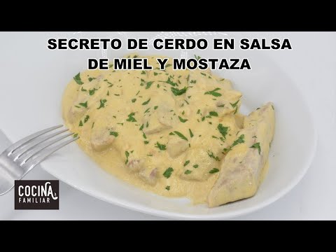 Espectacular plato con Secreto de cerdo en salsa de miel y mostaza