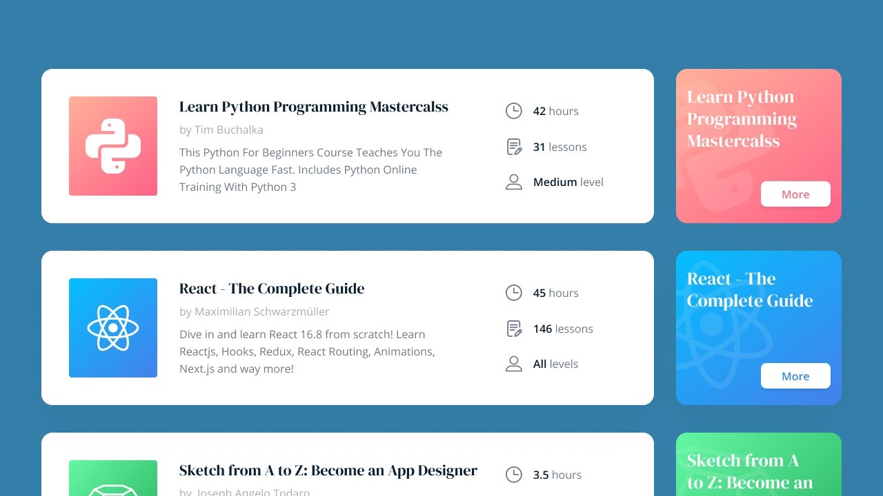 Responsive Card Course With HTML CSS | Tutorial HTML CSS - YouTube