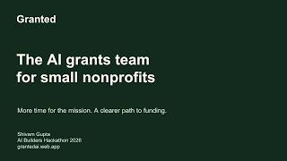 Granted: Your AI Grants Team for Small Nonprofits | Live Product Demo