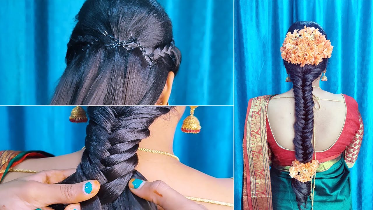 South Indian Bridal Hairstyle || Bridal Makeup || AllTime Outfits - YouTube