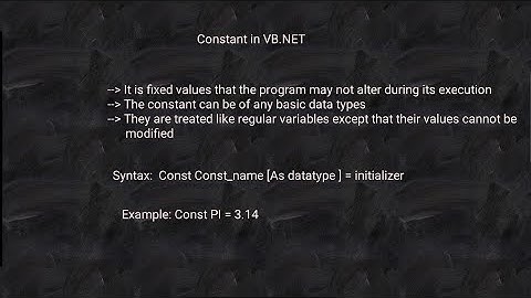 Constant in VB.NET | Constant in VB.NET with working example in visual studio